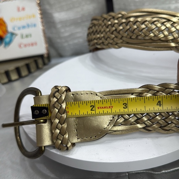 (H)White Stag Gold Braided Belt vintage leather Accessory,Sz L women’s - Picture 10 of 12
